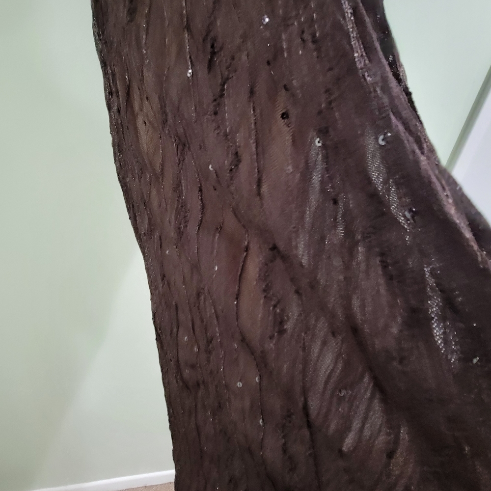 ROMEO & Juliette Couture Seersucker lined crackle maxi dress gown strapless - Picture 7 of 12